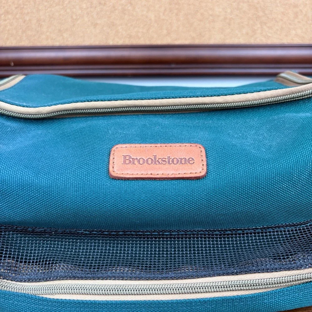 Brookstone‎ Golf Shoe Bag Unisex One Size Teal Canvas Travel Organizer Bag